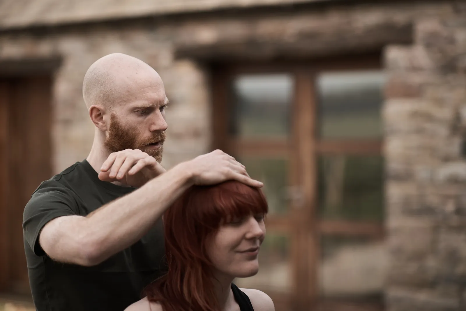 Osteopath David Graham treating a patient's neck